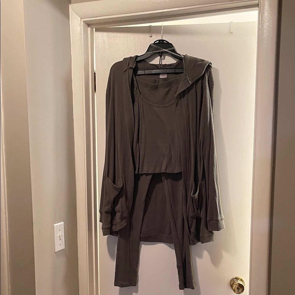 No Boundaries Olive Green Knit Set